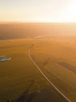 Agricultural Fields Germany Impressions: Extensive fields in the light of the sunset