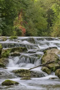 Long Exposure Waterfalls Impressions: Falling step of a former weir at the Triesting