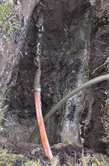 Digital Data Transmission Impressions: Fibre optic cable is pulled through the ground by a drill head