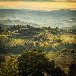Sunrise In The Countryside Impressions: Fields in Tuscany