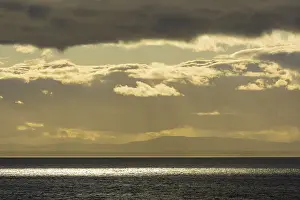 Scotland River Landscape Impressions: Firth of Forth with clouds at sunset