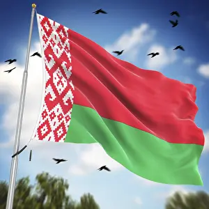 Eastern European Flags Impressions: Flag of Belarus, This is a computer generated and 3d rendered image
