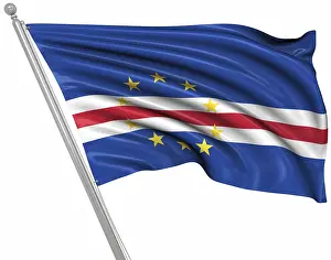 Cap Vert Impressions: Drapeau du Cap-Vert, C'est une image générée par ordinateur et rendue en 3D.