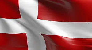 Northern Europe Flags Impressions: Flag of Denmark using as background, 3d rendering