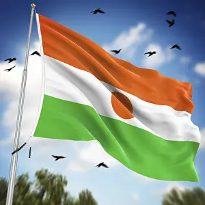 Niger Impressions: Drapeau du Niger, C'est une image générée par ordinateur et rendue en 3D.