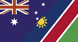 International Sports Competitions Impressions: Flags of Australia and Namibia