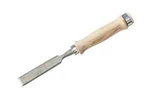 White Background Detail Impressions: Flat chisel in front of a white background