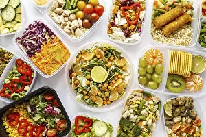 Copy Space For Text Ideas Impressions: Flat lay batch cooking composition