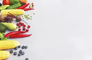 Copy Space For Text Ideas Impressions: Flat lay with different vegetables