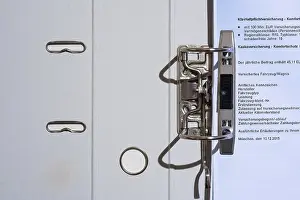 Secure Data Protection Impressions: Folder with insurance document, top view