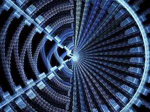 Abstract Computer Art Impressions: Fractal disc - abstract computer-generated image