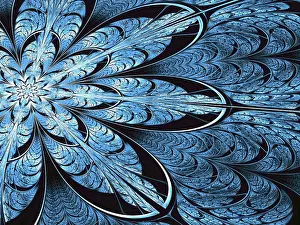 Art Numérique Impressions: Fleur fractale - image informatique abstraite générée par ordinateur.