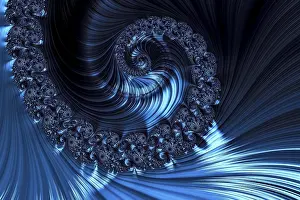 Art Numérique Impressions: Fouille spirale fractal - image informatique abstraite générée par ordinateur.
