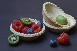Baked Goods Preparation Impressions: Fruit in tartlet base, raspberry