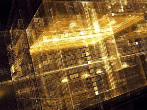 Abstract Computer Generated Image Impressions: Futuristic cubes - abstract computer-generated image