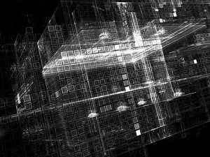 Fractal Pattern Design Impressions: Futuristic cubes - abstract computer-generated image