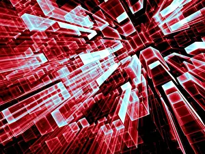 Virtual Reality Concept Impressions: Geometric technology background - abstract computer-generated image