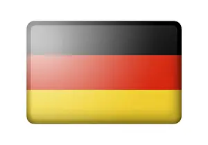 German Flag Icon Impressions: The German flag. Rectangular matte icon