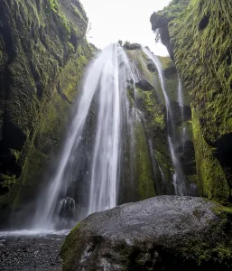 Deserted River In Europe Impressions: Gljufrabui Waterfall
