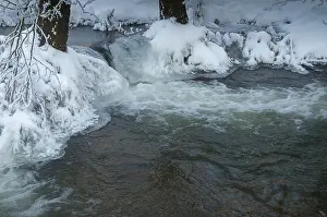 German Winter Scene Impressions: Greiz, Thuringia, Triebitzbach