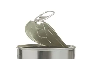 Aluminum Container Impressions: Half-opened tin, detail