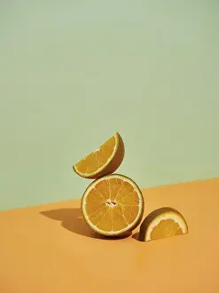 Contemporary Interior Design Impressions: Half orange, slice and segment in modern composition