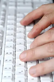 Computer Keyboard Impressions: Hands on computer keyboard