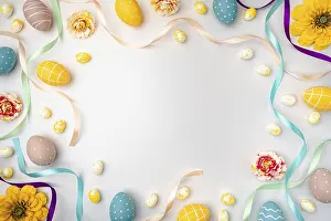 Pastel Color Backgrounds Impressions: Happy Easter background with easter eggs