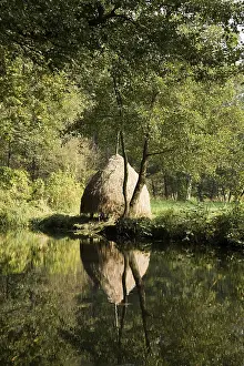 Autumn Landscape Europe Impressions: Haystack at the Spree in the Spree Forest