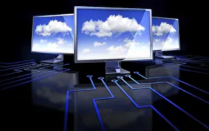 Cloud Computing Concept Impressions: High resolution 3D rendering of a cloud computing concept