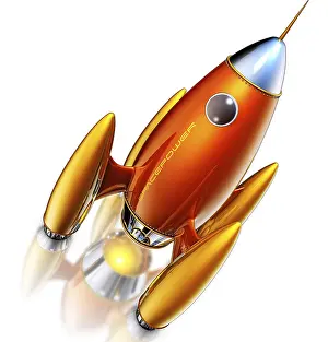 Future Technology Concept Impressions: high resolution 3D rendering of a rocket