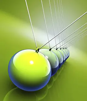 Computer Graphic Design Impressions: High resolution rendering of a green pendulum