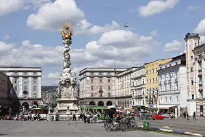 Linz Impressions: La colonne de la Sainte Trinité, place principale