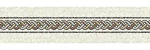 Mosaic Border Tiles Impressions: Horizontal border mosaic tiles, vector pattern