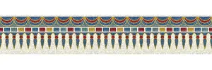 Horizontal Tile Design Impressions: Horizontal border mosaic tiles, vector pattern