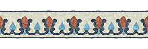 Ceramic Floor Design Impressions: Horizontal border mosaic tiles, vector pattern