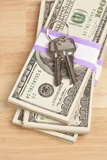 Cash For Keys Program Impressions: House keys on stack of money, cash for keys program