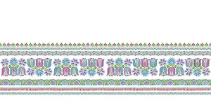 Ornamental Plant Structure Impressions: Hungarian vector embroidery pattern for borders