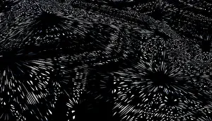 Full Frame 3D Rendering Impressions: This image features a dramatic 3D render of dynamic bursts