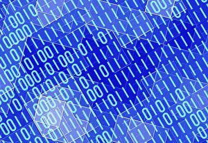 Binary Code Background Impressions: Information binary code technology background
