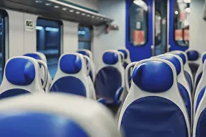 Deserted Subway Station Impressions: Interior view of Double-decker train