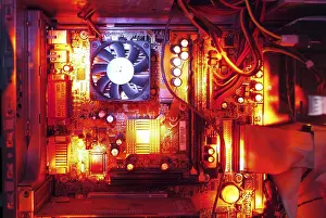 Electronic Components Impressions: Interiority of a computer