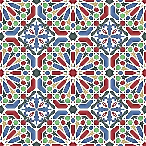 Abstraction Géométrique Impressions: Mosaïque géométrique islamique sans fin en vecteur