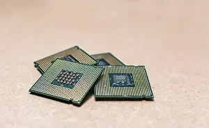 Computer Hardware Equipment Impressions: Isolated computer microprocessors