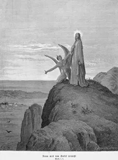 Bible New Testament Artwork Impressions: Jesus is tempted by the devil, Matthew