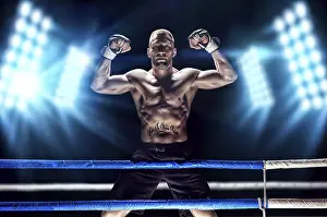 MMA Fighter Impressions: Kickboxer posing in the ring