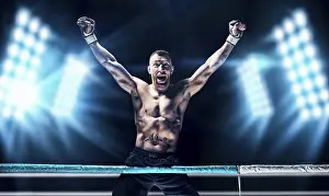 MMA Athlete Impressions: Kickboxer posing in the ring