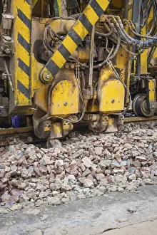 European Construction Work Impressions: Large construction machine in use