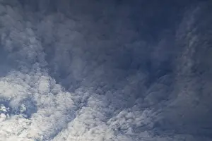 Full Frame Cloudy Sky Impressions: Layer of piled clouds, stratocumulus clouds