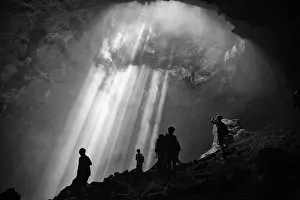 Java Island Landscape Impressions: Light from the top of Jomblang Cave in Java island